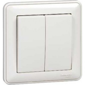 2-клавишный выключатель SCHNEIDER ELECTRIC W59, 10АХ, в сборе, БЕЛЫЙ