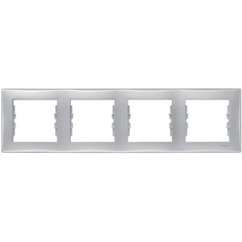 4-постовая рамка SCHNEIDER ELECTRIC SEDNA, горизонтальная, АЛЮМИНИЙ