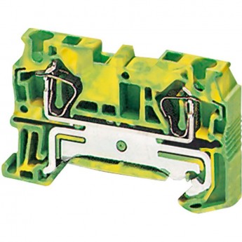 Клеммник пружинный с заземлением SCHNEIDER ELECTRIC LINERGY 4ММ2, 2 точки подключения, желтый/зеленый