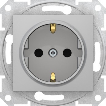 Розетка SCHNEIDER ELECTRIC SEDNA с зазем. конт., с защит. шторками, алюминий