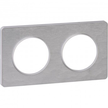 2-постовая рамка SCHNEIDER ELECTRIC ODACE, универсальная, АЛЮМИНИЙ MARTELE