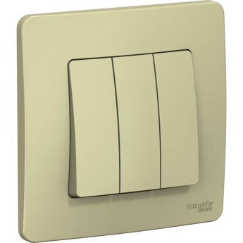 3-клавишный выключатель SCHNEIDER ELECTRIC BLANCA (cх.1+1+1), 10А, 250B, БЕЖЕВЫЙ