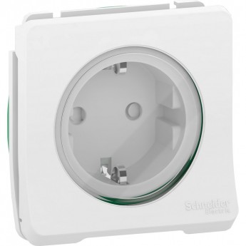 Механизм SCHNEIDER ELECTRIC MUREVA S розетки с заземляющим контактом и шторками, БЕЛЫЙ, IP55