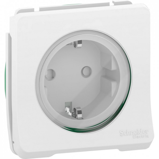 Механизм SCHNEIDER ELECTRIC MUREVA S розетки с заземляющим контактом и шторками, винт.клеммы, БЕЛЫЙ, IP55 MUR39135