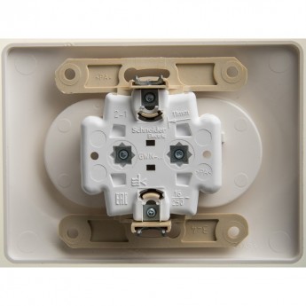 Розетка двойная SCHNEIDER ELECTRIC GLOSSA без заземления, в сборе, перламутр