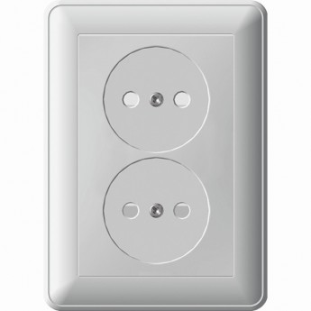Розетка двойная SCHNEIDER ELECTRIC W59 без заземления, со шторками, 16А, в сборе, белый