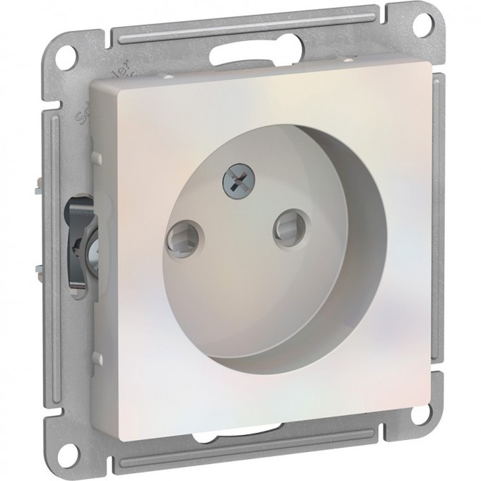 Розетка SCHNEIDER ELECTRIC ATLASDESIGN без заземления, со шторками, механизм, жемчуг ATN000449