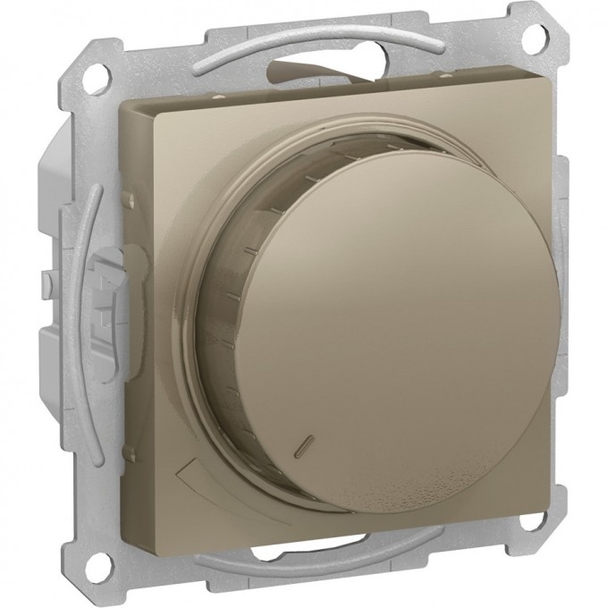 Светорегулятор (диммер) SCHNEIDER ELECTRIC ATLASDESIGN, поворотно-нажимной, LED, RC, 315Вт, механизм, шампань ATN000534
