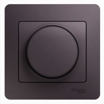 Светорегулятор (диммер) SCHNEIDER ELECTRIC GLOSSA, поворотно-нажимной, LED, RC, 630Вт, в сборе, сиреневый туман