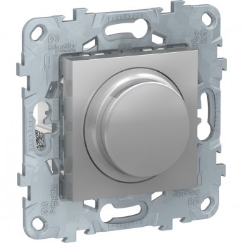 Светорегулятор (диммер) SCHNEIDER ELECTRIC UNICA NEW поворотно-нажимной, универсальный 5-200Вт, алюминий