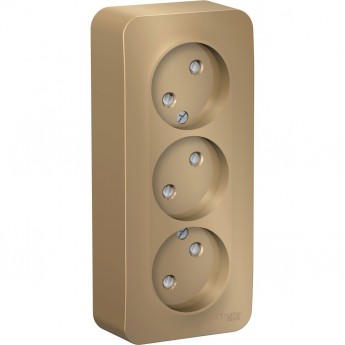 Трёхместная розетка SCHNEIDER ELECTRIC BLANCA без заземления, со шторками, с изолирующей пластиной, 16А, 250В, ТИТАН