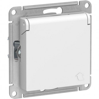 Розетка SCHNEIDER ELECTRIC ATLASDESIGN с заземлением, со шторками, с крышкой, механизм, лотос